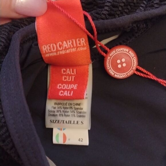 Red Carter Sun Dance Mesh Keyhole Halter High Neck Mio One Piece Swimsuit Small - Picture 5 of 10